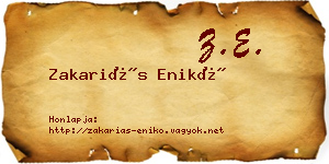 Zakariás Enikő névjegykártya